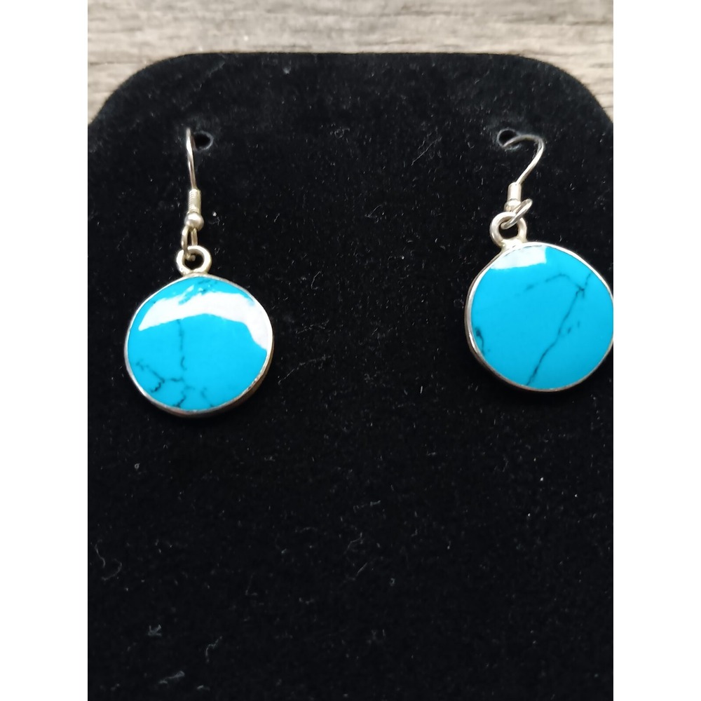 925 Turquoise Earring,  925...stamped Mexico
